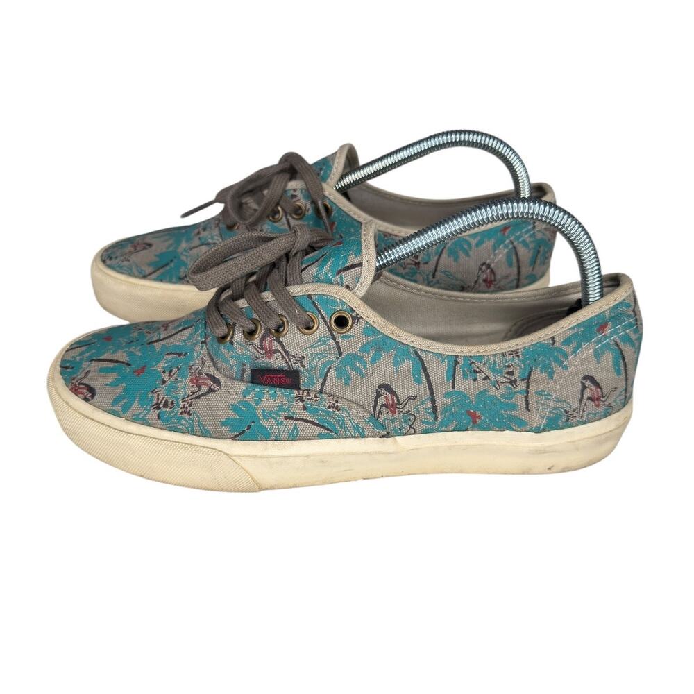 Vans Teal Palm Tree Print Canvas Sneakers